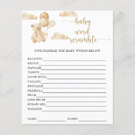 Bear Baby Word Scramble | Baby Showspiel