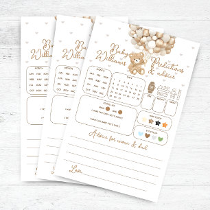 Bear Balloon Baby Shower Vorhersagen & Advice Game