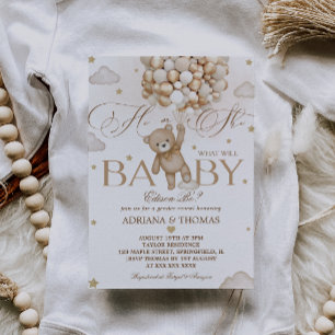 Bear Balloon Gender Reveal Einladung