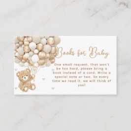 Bear Balloon & Heart Baby Shower Buchanforderung Begleitkarte