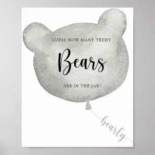 Bear Balloon rächen Sie, wie viele Teddy Bären Pos Poster
