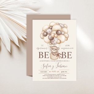 Bear Balloons Baby Dusche Spanische Einladung