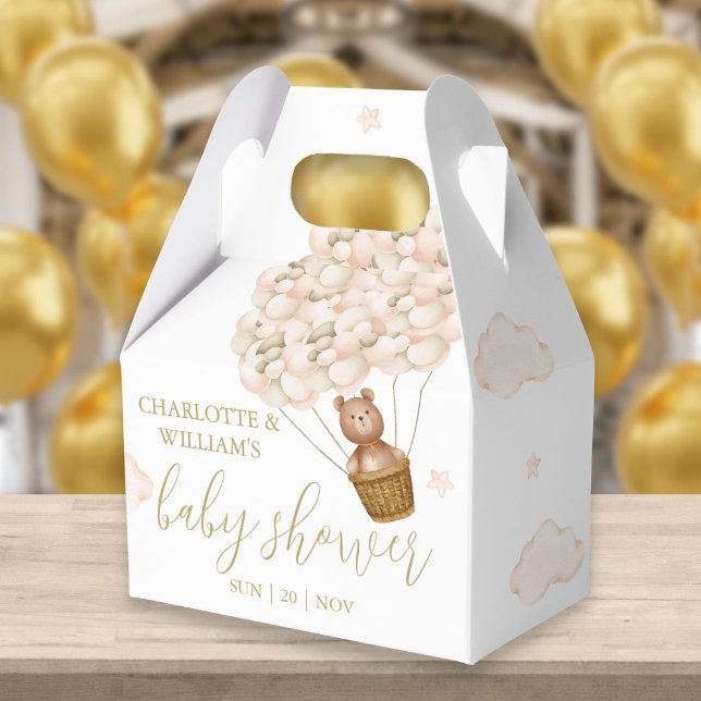 Bear Balloons Baby Showdusche Geschenkschachtel (Bearly Wait Teddy Bear Balloons Baby Shower Favor Box)