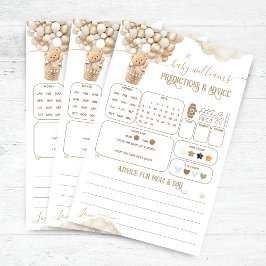 Bear Balloons Baby Shower Vorhersagen Spiel