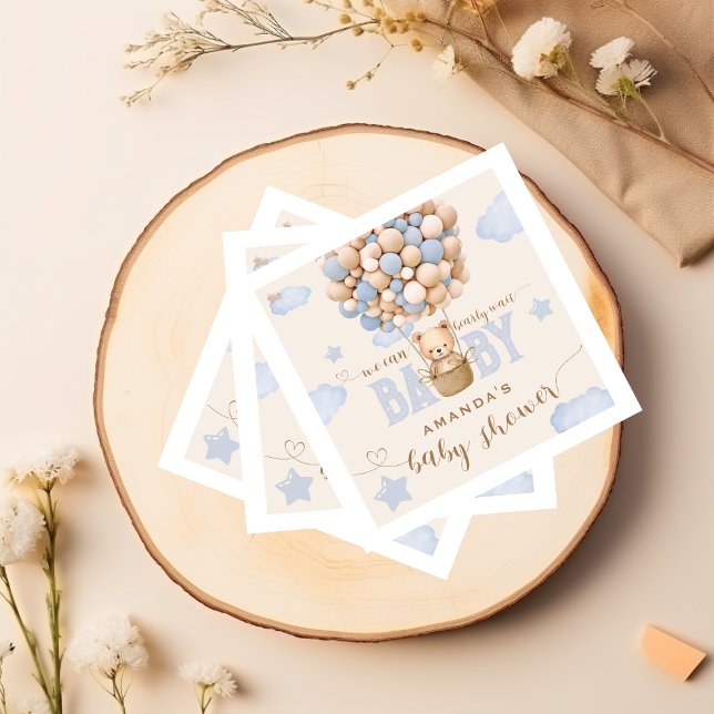 Bear Balloons Bearly Wait Baby Boy Dusche Serviette (Von Creator hochgeladen)