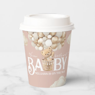 Bear Balloons Bearly Wait Baby Girl Dusche Pappbecher