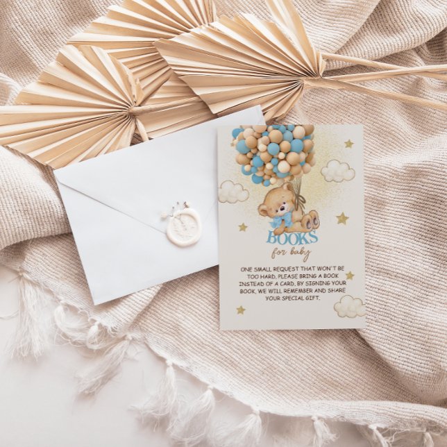 Bear Balloons Blue Books for Baby Shooter Begleitkarte (Von Creator hochgeladen)