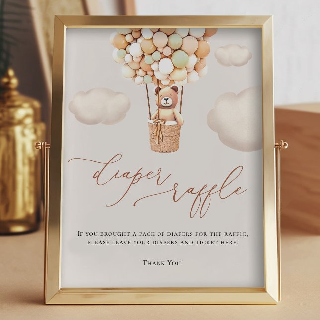 Bear Balloons Diaper Raffelzeichen Fotodruck (Von Creator hochgeladen)