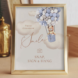 Bear Balloons Foto Gäestbook Snap Hang Sign