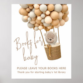 Bear Balloons Modern Baby Showbook Poster