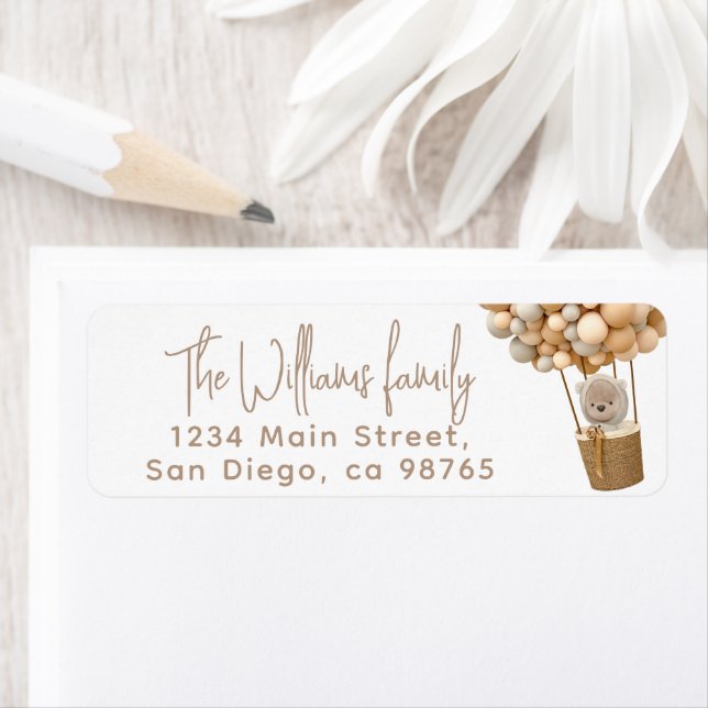 Bear Balloons Moderne geschlechtsneutrale Babydusc (Insitu)