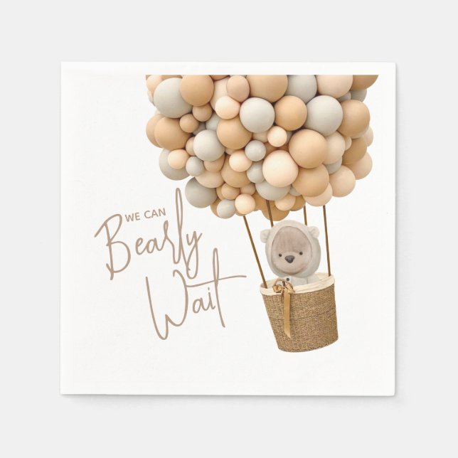 Bear Balloons Moderne geschlechtsneutrale Babydusc Serviette (Vorderseite)