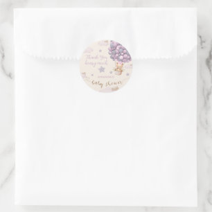 Bear Balloons Niedlich Pink Baby Shower Classic Runder Aufkleber