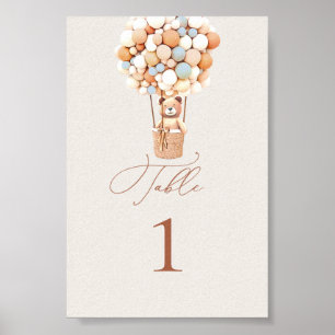 Bear Balloons Tischnummer Poster