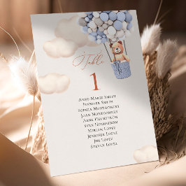 Bear Balloons Tischnummer und Gastnamen