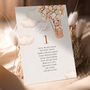 Bear Balloons Tischnummer und Gastnamen