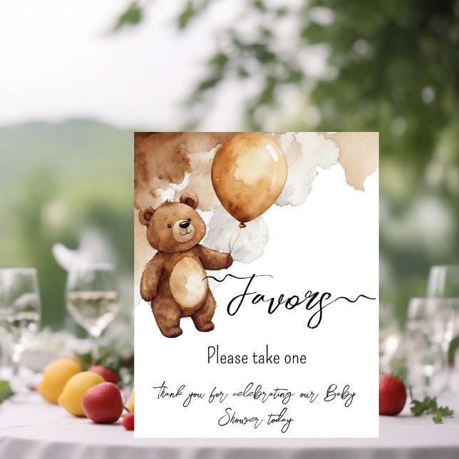 Bear Balloons warten Baby Shower Favoriten Poster (Von Creator hochgeladen)