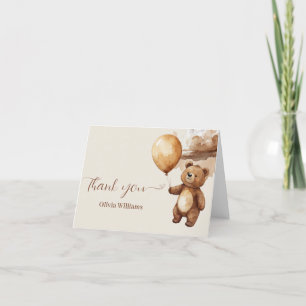 Bear Balloons Wolken Vorwarte Baby Dusche Dankeskarte