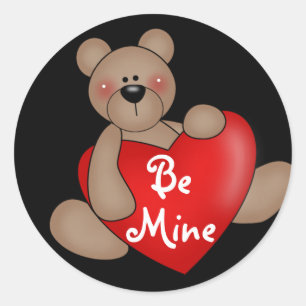 Bear be mine Valentine Tshirts und Geschenke Runder Aufkleber