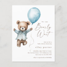 Bear Bear Boys Baby Shower Einladung abwarten