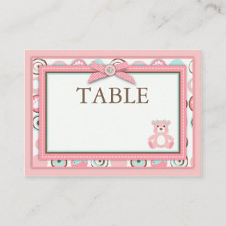 Bear Bear Girl Tischkarte flach Mini Platzkarte