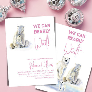 Bear Bear Pink Girl Baby Shooter Einladung