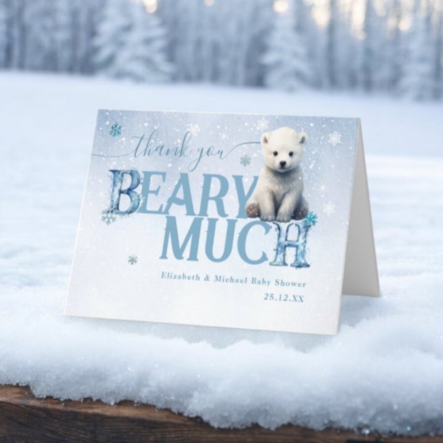 Bear Bear Winter - Moderne Bear Wait Dankeskarte (Von Creator hochgeladen)