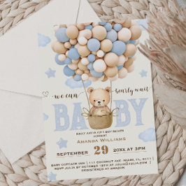 Bear Bearly Wait Blue Baby Boy Dusche Einladung