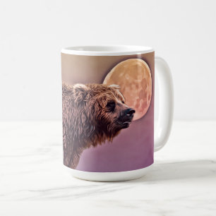 Bear Before Coffee und ein Full Moon Art Tassen Cu