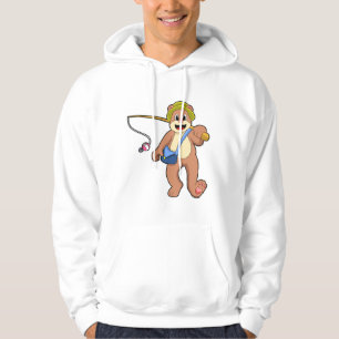 Bear beim Angeln mit Angelrute Hoodie