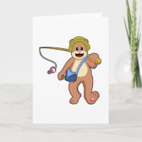 Bear beim Angeln mit Angelrute