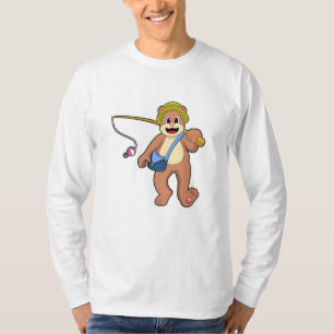 Bear beim Angeln mit Angelrute T-Shirt