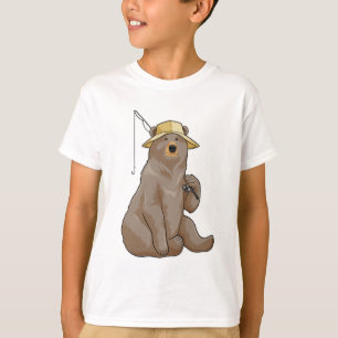 Bear beim Angeln mit Angelrute T-Shirt