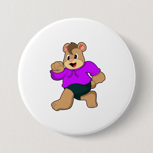Bear beim Laufen Button (Vorderseite)