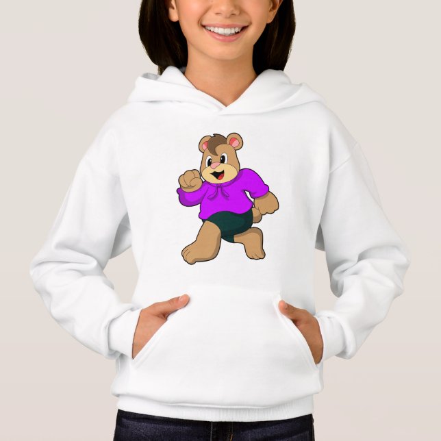 Bear beim Laufen Hoodie (Vorderseite)