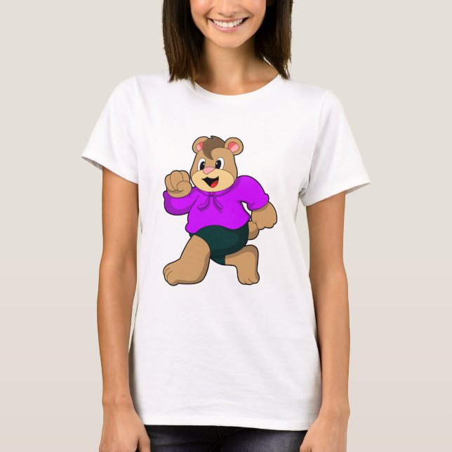Bear beim Laufen T-Shirt (Vorderseite)