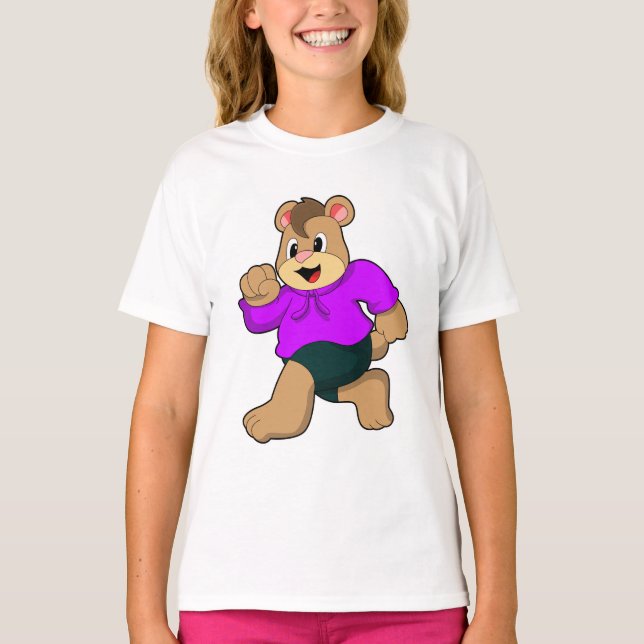 Bear beim Laufen T-Shirt (Vorderseite)