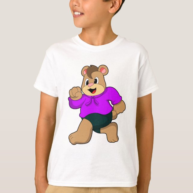 Bear beim Laufen T-Shirt (Vorderseite)