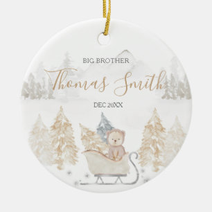 Bear Big Brother Winterwald Keramik Ornament