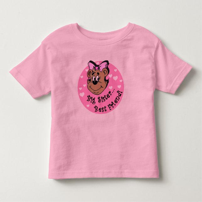 Bear Big Sister Best Friend Kleinkind T-shirt (Vorderseite)