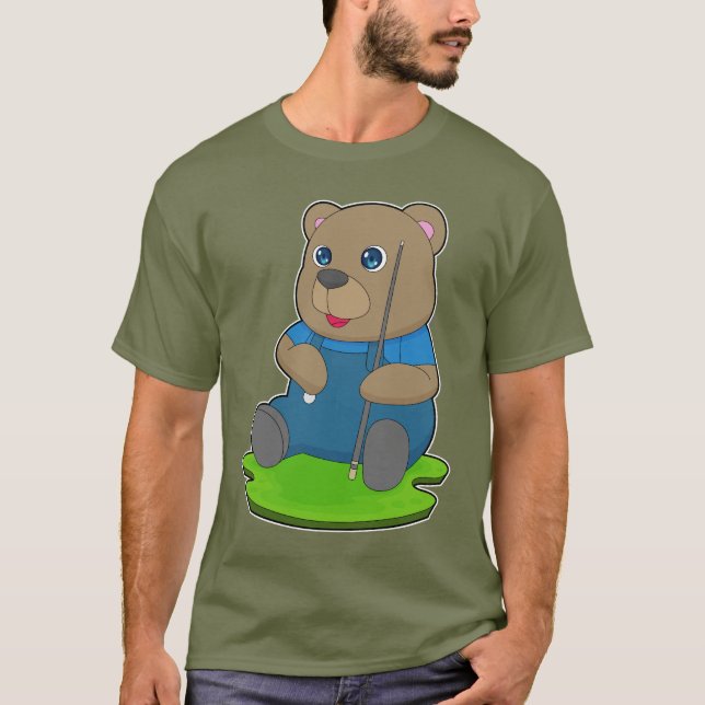 Bear Billiard Queue T-Shirt (Vorderseite)