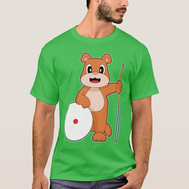 Bear Billiard Queue T-Shirt (Vorderseite)