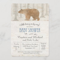 Bear Birch Baby Shower Einladung