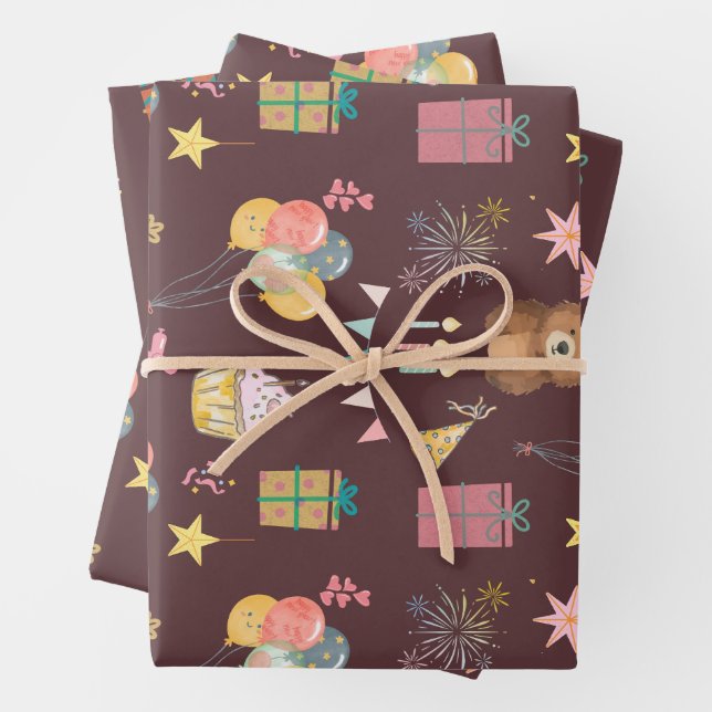Bear Birthday Geschenkpapier Set (Beispiel)