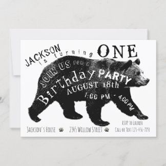 Bear Birthday Party Einladungen