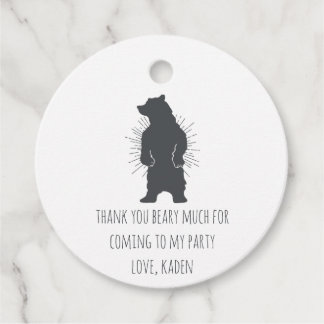 Bear Birthday Party Geschenkanhänger