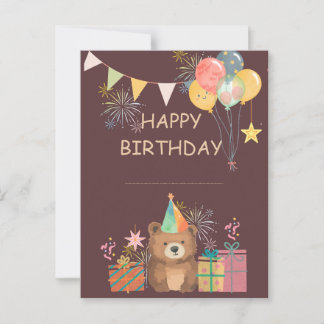 Bear Birthday Postkarte