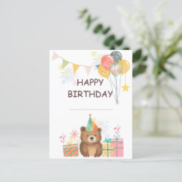 Bear Birthday Postkarte