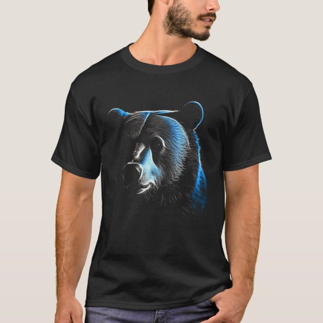 Bear Blue - Art Wild Animal Forest Animals Bear T-Shirt (Vorderseite)