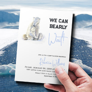 Bear Blue Boy Winter Baby Showdusche Einladung